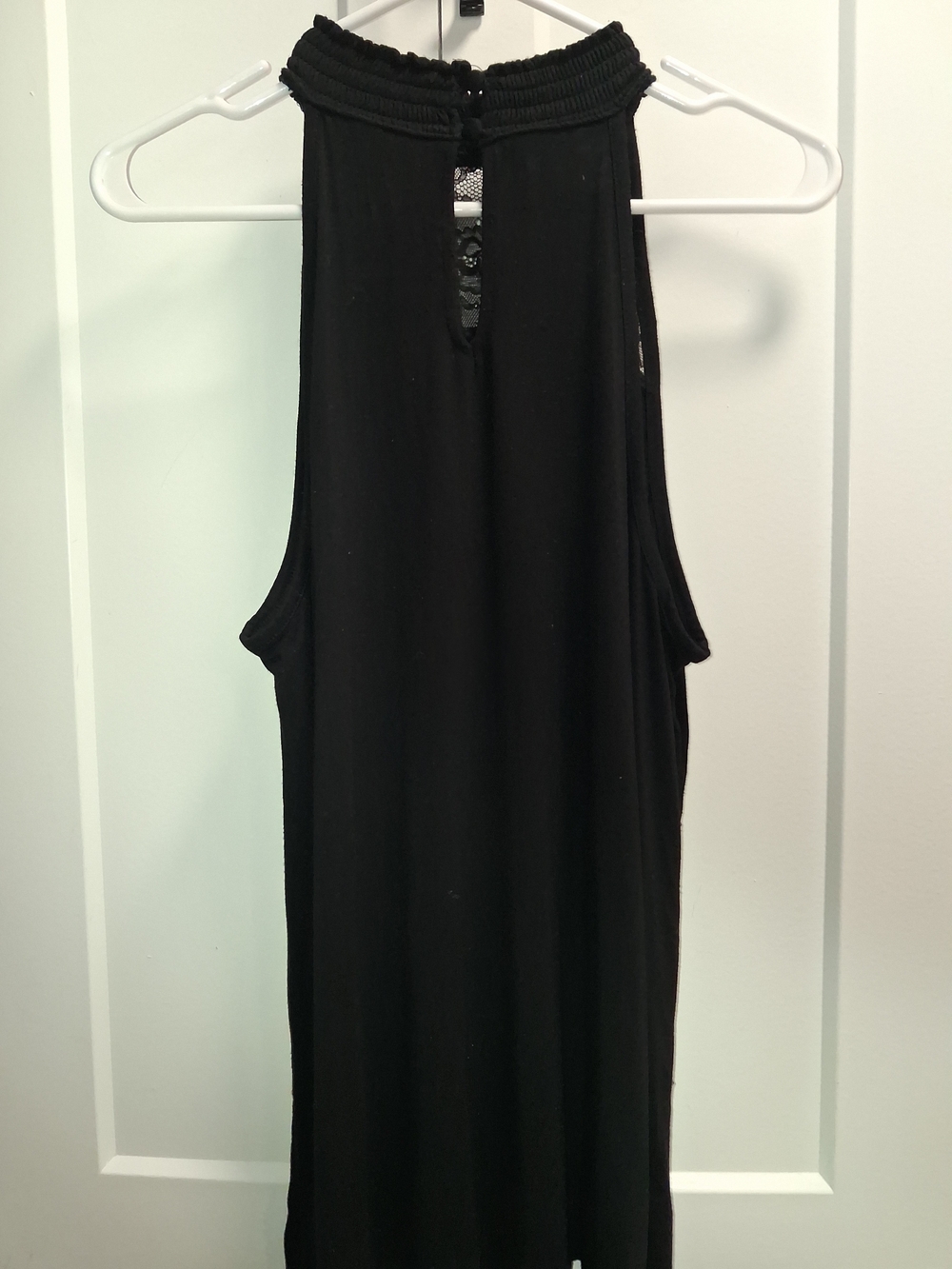 torrid Black Smocked High-Neck Racerback Tank
